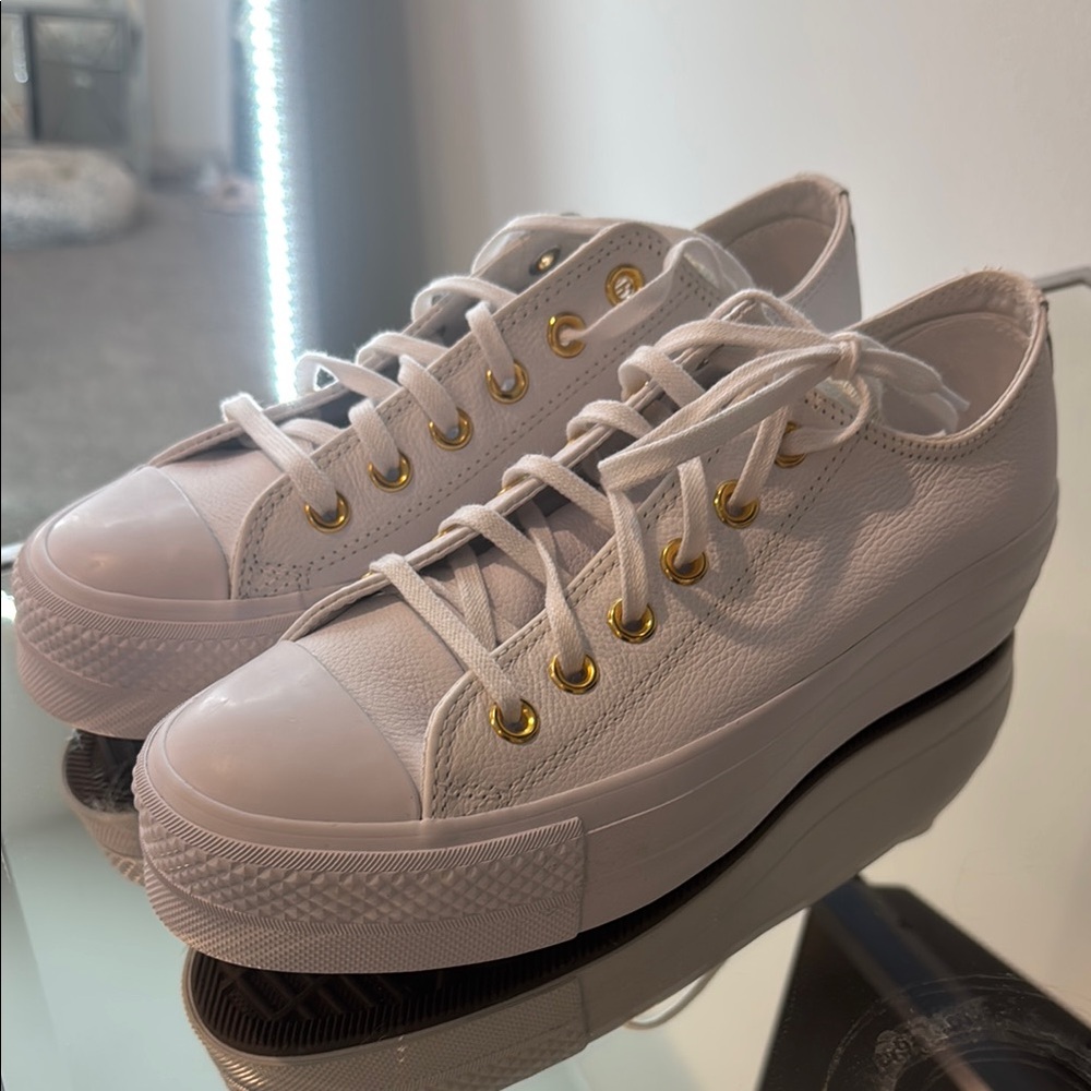 Converse White and Gold Platform Sneakers - never worn